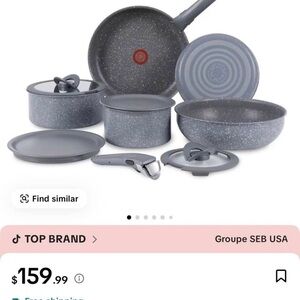 Groupe SEB USA Non-Stick Cookware Set - Gray